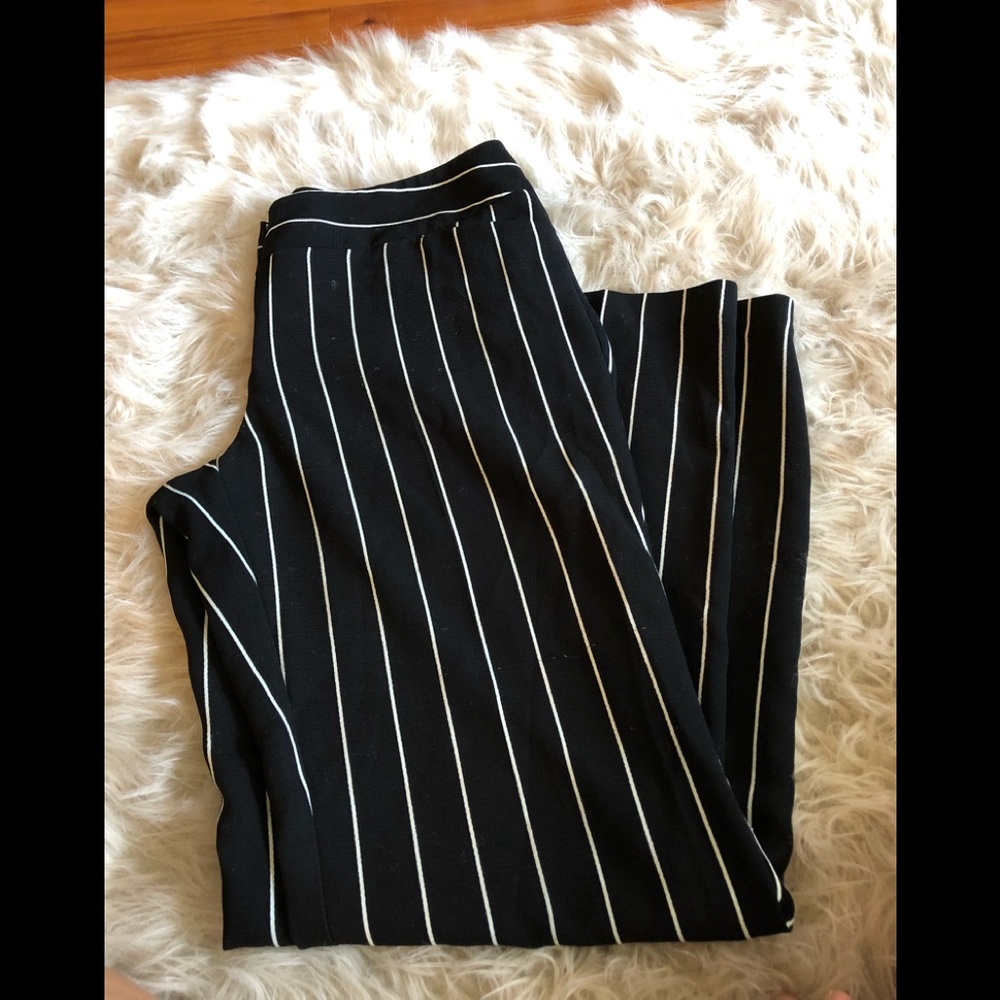 Black with White Striped Work Pants